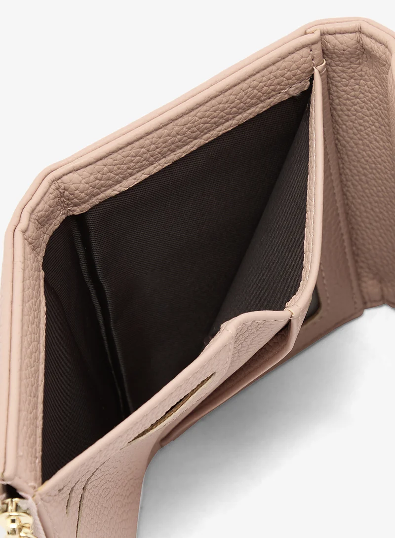 Ginger Pink Classic Flap Mini Wallet With Gold Accent for Women | Best Price UAE